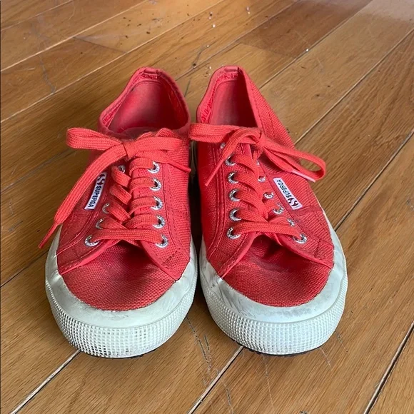 Superga Shoes Superga Red Canvas Sneakers Poshmark - Main Image
